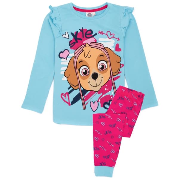 Paw Patrol Girls Long-Sleeved Pyjama Set Blue/Pink 5-6 Years