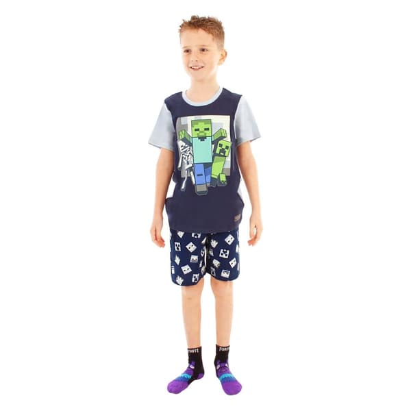 Minecraft Kort pyjamasæt til drenge med Undead-farve