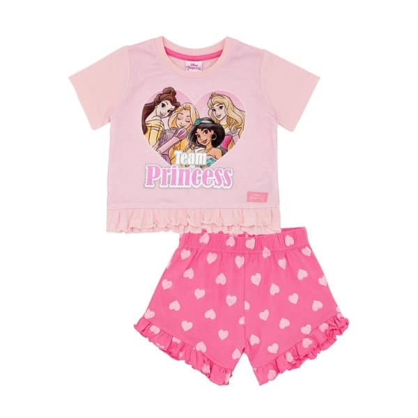 Disney Princess Kortärmad pyjamas med tryck för flickor