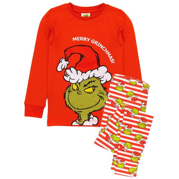 The Grinch Childrens/Kids Long Leg Long-Sleeved Christmas Pyjama Set