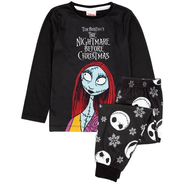 Nightmare Before Christmas Girls Pyjama Set Black/White 2-3 Years