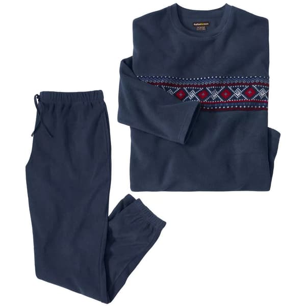 Atlas For Men Mens Patterned Microfleece Long Pyjama Set