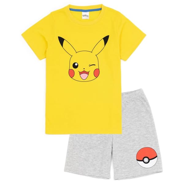 Pokemon Childrens/Kids Face Short Pyjama Set (Pack of 2)