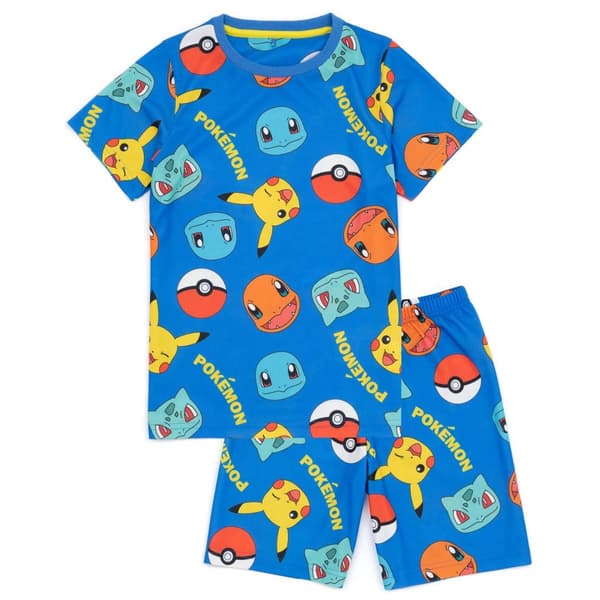 Pokemon Childrens/Kids Face Short Pyjama Set (Pack of 2)