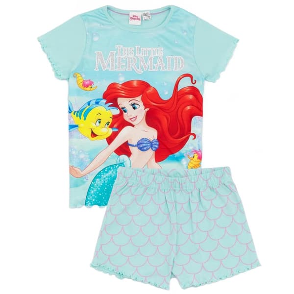 The Little Mermaid Kort pyjamas med tryck för flickor