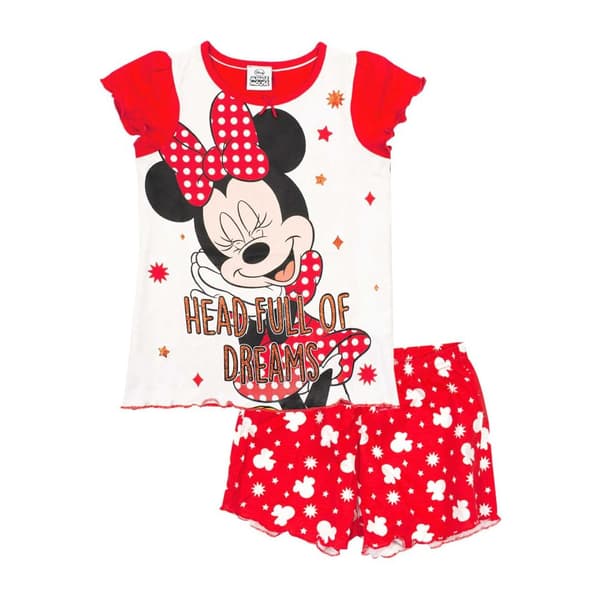 Disney Flickor Minnie Mouse kort pyjamaset Red 3-4 Years