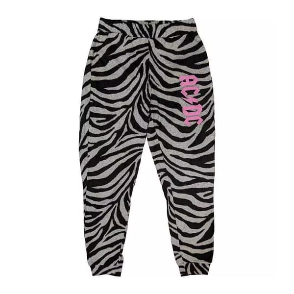 AC/DC Womens/Ladies Zebra Print Logo Long Pyjama Set