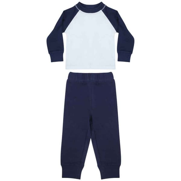 Larkwood Langt pyjamasæt til børn/børn Navy/White 3-4 Years