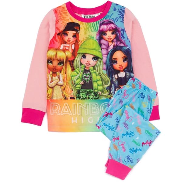 Rainbow High Pyjamasæt med lange ærmer til piger Multicoloured 3-4 Years