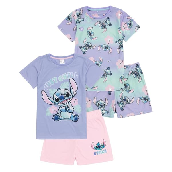 Lilo & Stitch Kort pyjamasset Just Chill för flickor (2-pack) Multicoloured 10-11 Years