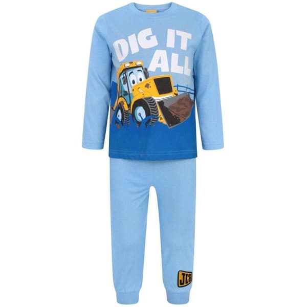 JCB Boys Dig It All Long Pyjama Set Blue 5-6 Years