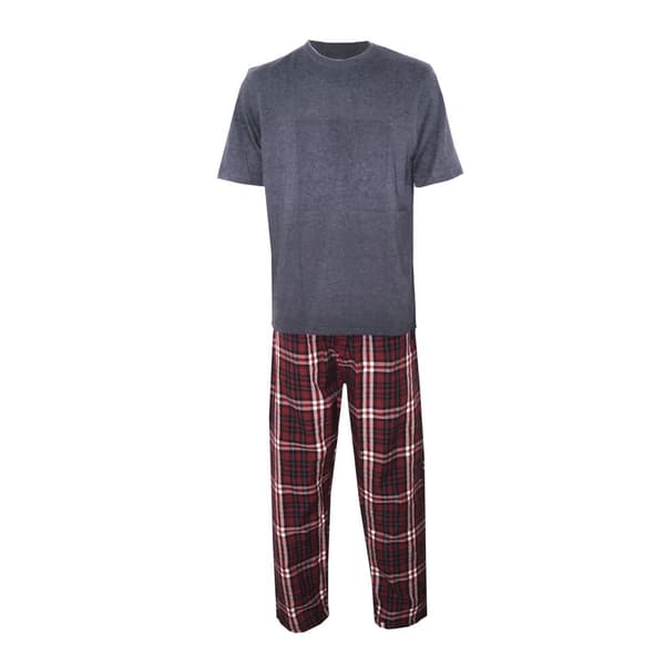 Cargo Bay Mens Woven Checked Top & Bottom Lounge Set