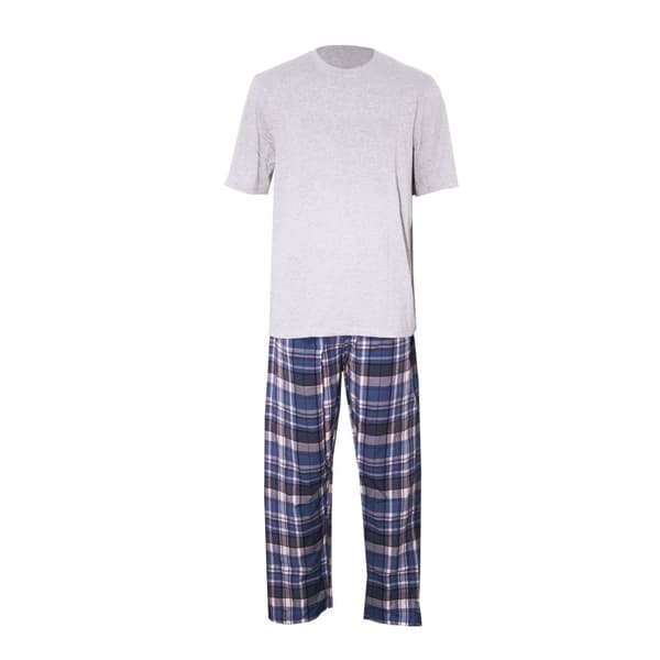 Cargo Bay Mens Woven Checked Top & Bottom Lounge Set