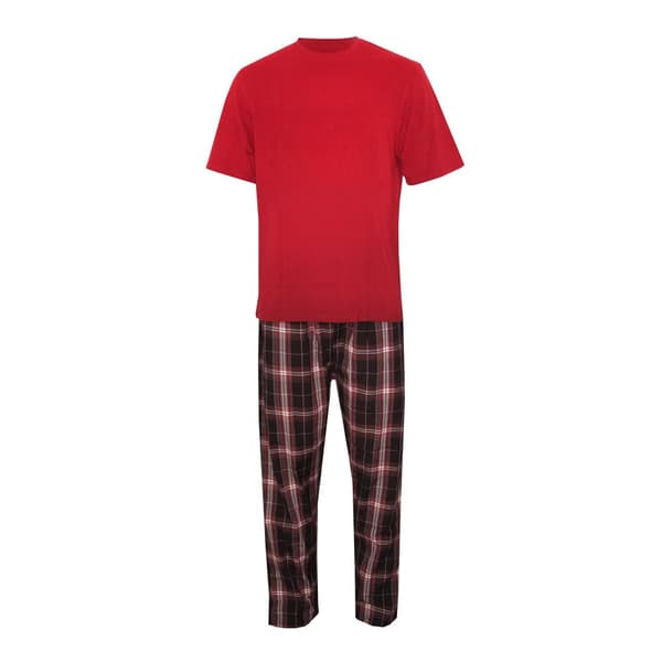 Cargo Bay Mens Woven Checked Top & Bottom Lounge Set
