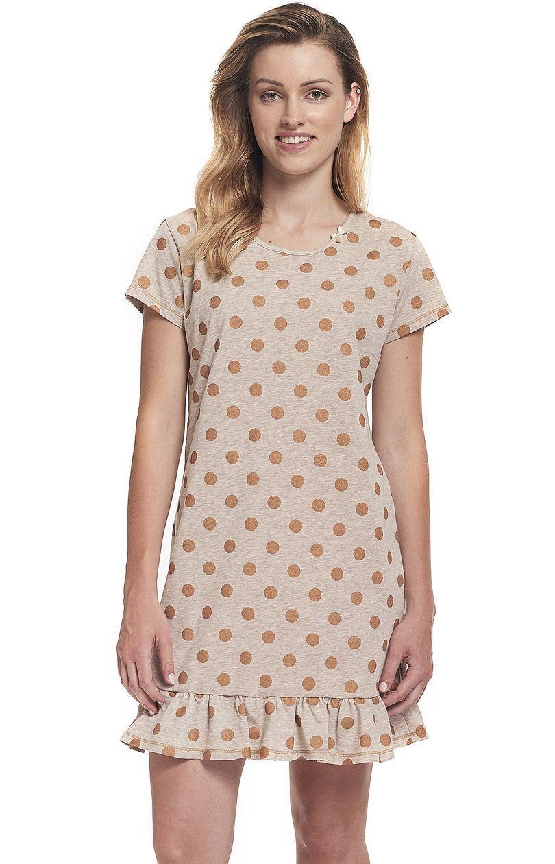 Kvinnors natt i guld prickar TM.9240.BEIGE MELANGE, beige, XL