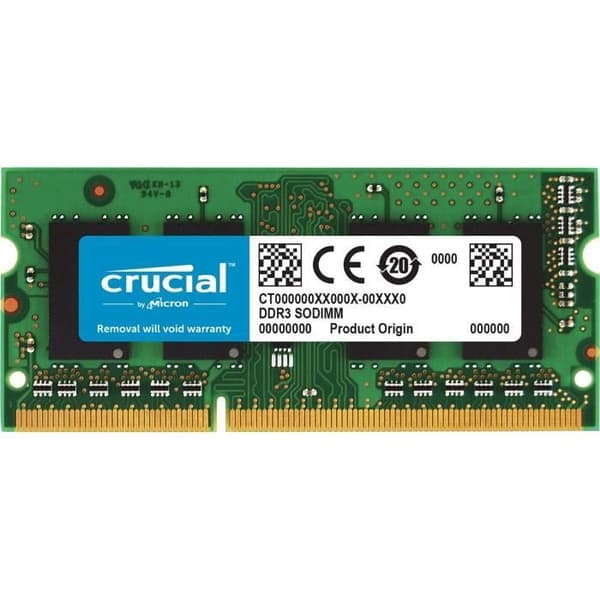 Crucial CT8G3S160BM 8GB (DDR3-DDR3L, 1600 MT-s, PC3-12800, SODIMM, 204-stift) minne för Mac