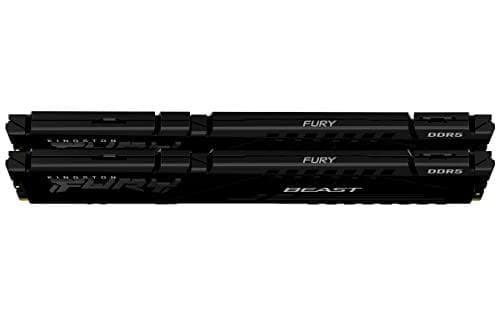 Kingston FURY Beast - DDR5 - Kit - 16 GB: 2 x 8 GB - DIMM 288-PIN - 5200 MHz / PC5-41600 - CL38 - 1,25 V - obuffrad - on-die ECC (KF552C40BBK2-16)