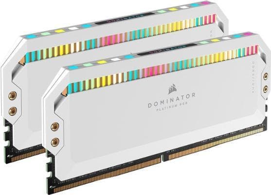 CORSAIR Dominator Platinum RGB - DDR5 - Kit - 32GB: 2 x 16GB - DIMM 288-PIN - 6200MHz / PC5-49600 - CL36 vit (CMT32GX5M2X6200C36W)