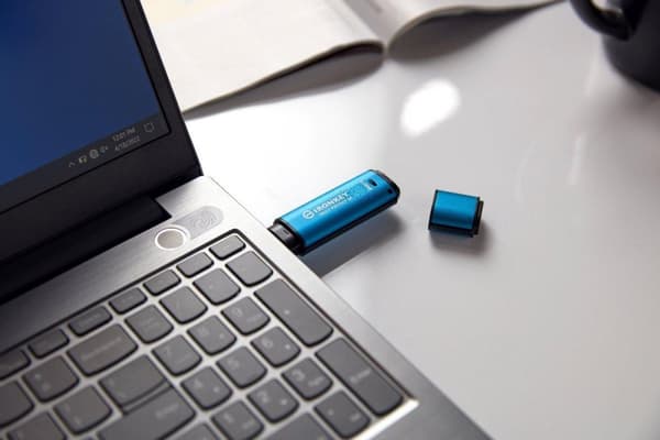 IronKey Vault Privacy 50 - säker USB-flashenhet 32 GB - Blå