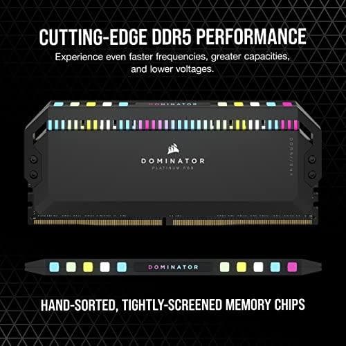 CORSAIR Dominator Platinum RGB - DDR5 - Kit - 32 Gt: 2 x 16 Gt - DIMM 288-PIN - 6200 MHz / PC5-49600 - CL36 - 1,3 V - puskuroimaton - ei-ECC - musta