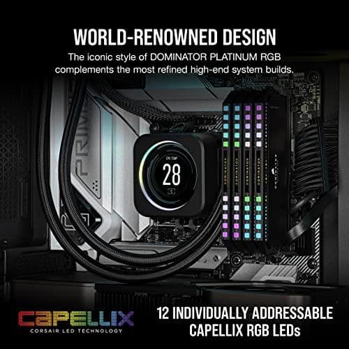 CORSAIR Dominator Platinum RGB - DDR5 - Kit - 32 Gt: 2 x 16 Gt - DIMM 288-PIN - 6200 MHz / PC5-49600 - CL36 - 1,3 V - puskuroimaton - ei-ECC - musta