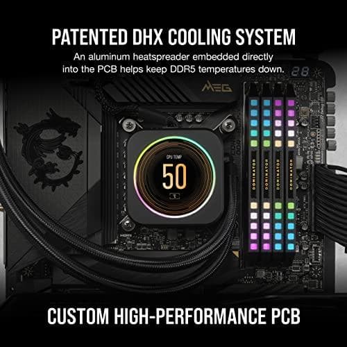 CORSAIR Dominator Platinum RGB - DDR5 - Kit - 32 Gt: 2 x 16 Gt - DIMM 288-PIN - 6200 MHz / PC5-49600 - CL36 - 1,3 V - puskuroimaton - ei-ECC - musta