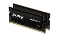 Miniatyrbillede 1 af 6: Kingston FURY Impact - DDR4 - Kit - 64 GB: 2 x 32 GB - SO DIMM 260-PIN - 3200 MHz / PC4-25600 - CL20 - 1,2 V - ubufferet - ikke-ECC - sort (KF432S20IB