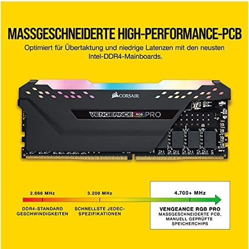 CORSAIR VENGEANCE RGB PRO 32GB (2x16GB) DDR4 3200(PC4-25600)C16 PC-minne - svart