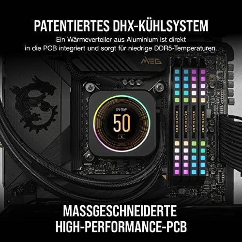 CORSAIR Dominator Platinum RGB - DDR5 - Kit - 32GB: 2 x 16GB - DIMM 288-PIN - 5600MHz / PC5-44800 - CL36 - 1,25V - obuffrad - icke-ECC - svart