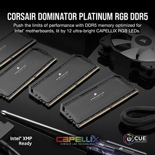 Corsair Dominator Platinum RGB - DDR5 - Kit - 32 Gt: 2 x 16 Gt - DIMM 288-PIN - 6000 MHz / PC5-48000 - CL36 - 1,25 V - puskuroimaton - ei-ECC - musta