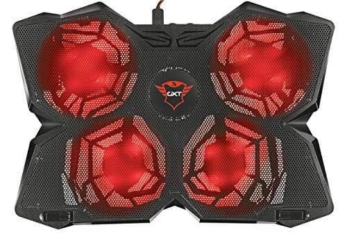 Trust Gaming GXT 278 Yozu kannettavan tietokoneen jäähdytysteline 17,3 tuuman pelikannettaville, punainen valo, USB-virtajohto, jäähdytyslevy 3 asento