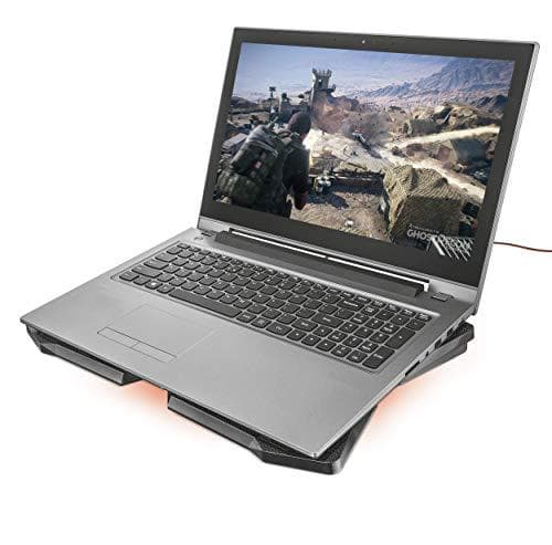 Trust Gaming GXT 278 Yozu kannettavan tietokoneen jäähdytysteline 17,3 tuuman pelikannettaville, punainen valo, USB-virtajohto, jäähdytyslevy 3 asento