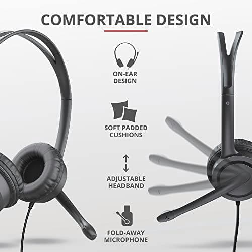 Trust Mauro USB Headset til PC, Laptop - Sort