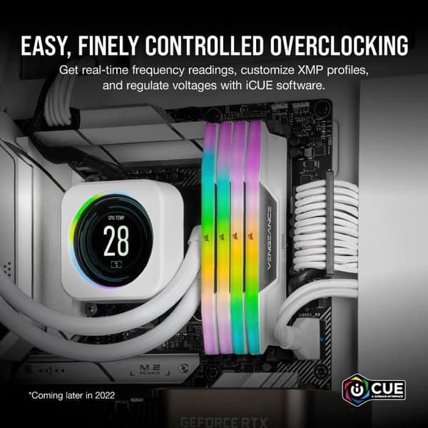 Corsair Vengeance RGB DDR5 - 32GB 2x16GB DIMM - 5200MHz - Unbuffered, 40-40-40-77, XMP 3.0, White Heats -Preader, RGB LED, 1,25V