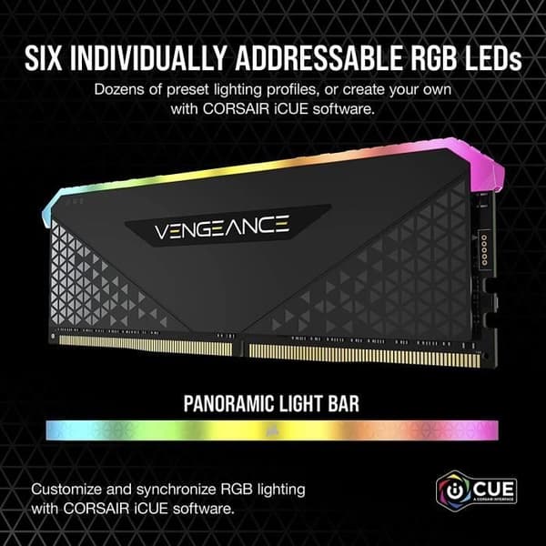 RAM -minne - Corsair - Revenge RGB RS DDR4 - 16GB 2x8GB DIMM - 3600 MHz - 1,35V - Svart (CMG16GX4M2D3600C)