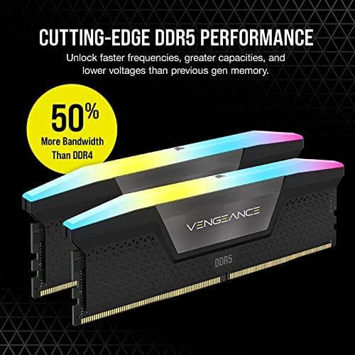 DDR5 32 Gt PC 6400 CL36 CORSAIR KIT (2x16 Gt) VENGEANCE RGB B vähittäismyynti (CMH32GX5M2B6400C36)