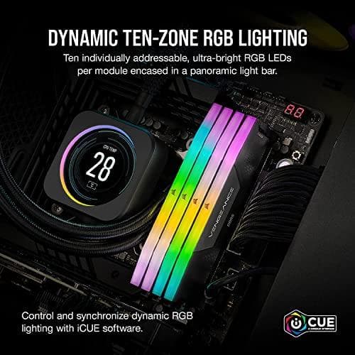 DDR5 32 Gt PC 6400 CL36 CORSAIR KIT (2x16 Gt) VENGEANCE RGB B vähittäismyynti (CMH32GX5M2B6400C36)