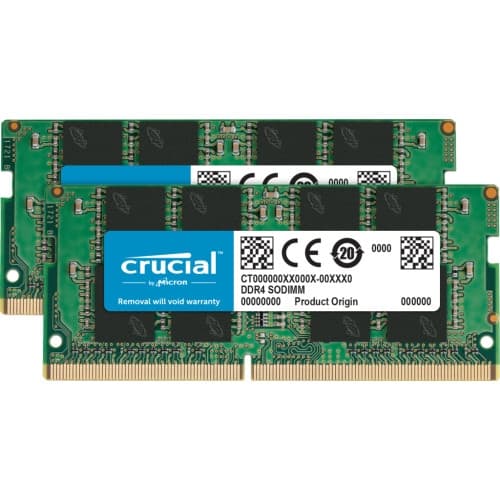 Crucial - DDR4 - sats - 32 GB: 2 x 16 GB - SO DIMM 260-pin - 3200 MHz / PC4-25600 - ej buffrad