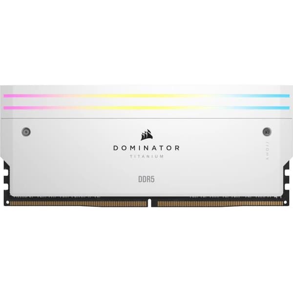RAM-minne - CORSAIR - Dominator Titanium RGB DDR5 - 32GB 2x16GB DIMM - 6600MT/s - Intel XMP 3.0 - 1.40V - Vit (CMP32GX5M2X6600C