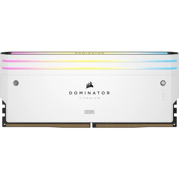 RAM-minne - CORSAIR - Dominator Titanium RGB DDR5 - 32GB 2x16GB DIMM - 6600MT/s - Intel XMP 3.0 - 1.40V - Vit (CMP32GX5M2X6600C