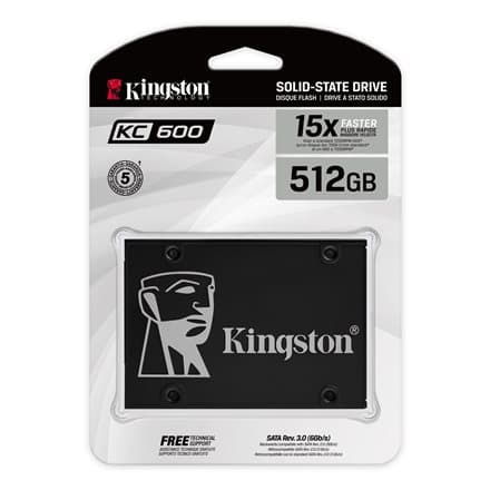 KINGSTON KC600 512GB SSD, 2.5” 7mm, SATA 6 Gb/s, Read/Write: 550 / 520 MB/s, Random Read/Write IOPS 90K/80K