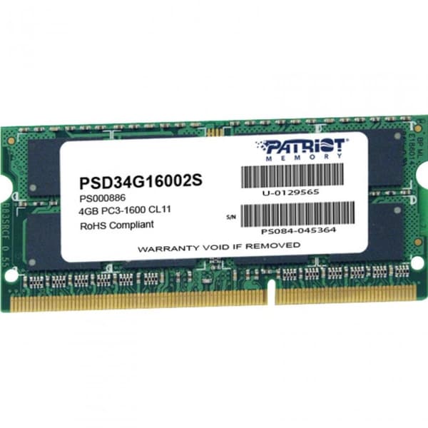 Patriot Memory 4GB PC3-12800 memory module 1 x 4 GB DDR3 1600 MHz