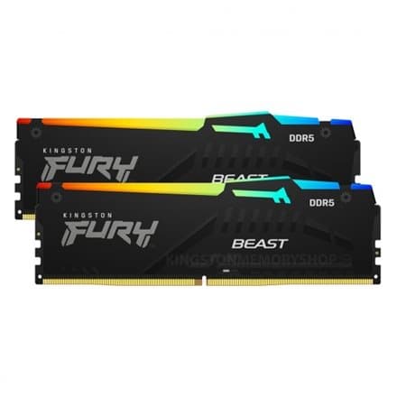Kingston DRAM 32GB 5600MT/s DDR5 CL36 DIMM (Kit of 2) FURY Beast RGB EXPO