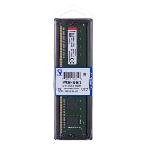 Kingston Technology ValueRAM KVR26N19S6/8 hukommelsesmodul 8 GB 1 x 8 GB DDR4 2666 MHz