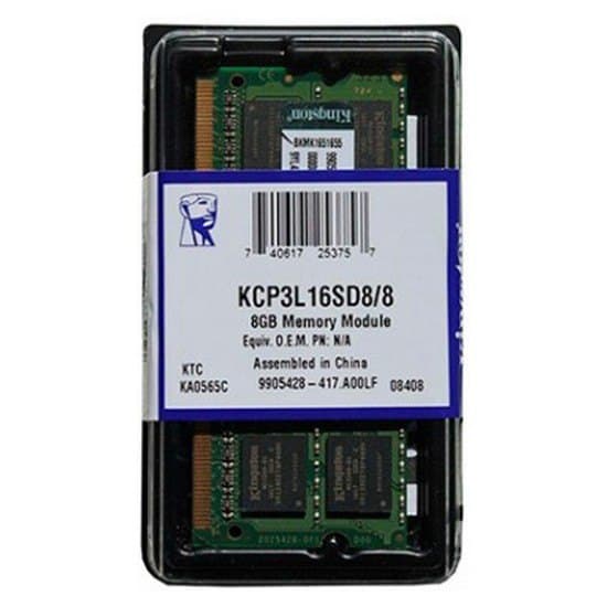 Kingston Ram-muisti 1x8gb Ddr3l Pc1600mhz Musta