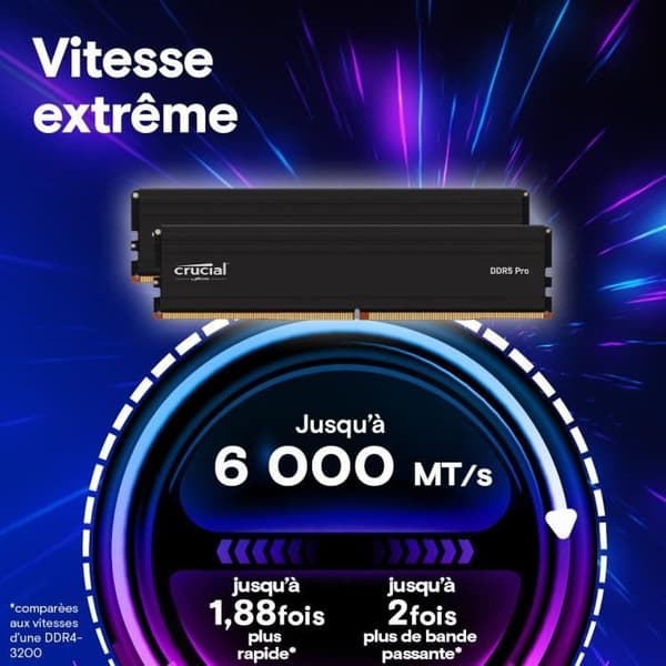 RAM-minne - CRUCIAL - PRO DDR5 - 48GB (2x24GB) - DDR5-6000 - UDIMM CL48 (CP2K24G60C48U5)