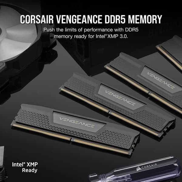 RAM-minne - CORSAIR - Vengeance DDR5 RAM 32GB (2x16GB) 5600MHz CL40 Intel XMP iCUE-kompatibel - Svart (CMK32GX5M2B5600C40)