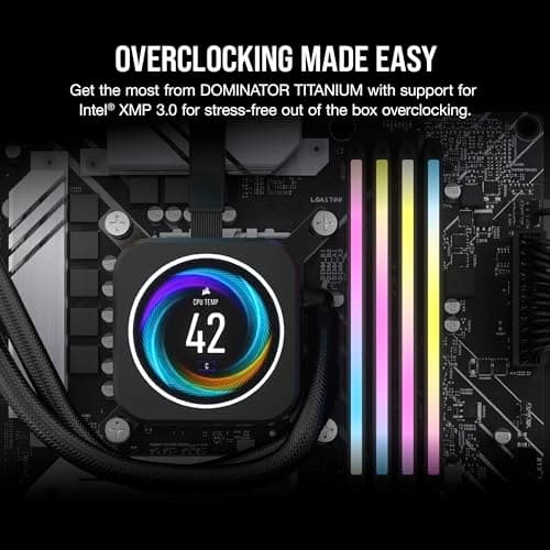CORSAIR Dominator Titanium RGB DDR5 RAM 64GB (4x16GB) DDR5 6400MHz CL32 Intel XMP iCUE-kompatibelt datorminne - svart (CMP64GX5M4B6400C32)