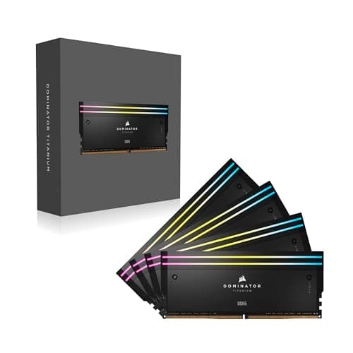 CORSAIR Dominator Titanium RGB DDR5 RAM 64GB (4x16GB) DDR5 6400MHz CL32 Intel XMP iCUE-kompatibelt datorminne - svart (CMP64GX5M4B6400C32)
