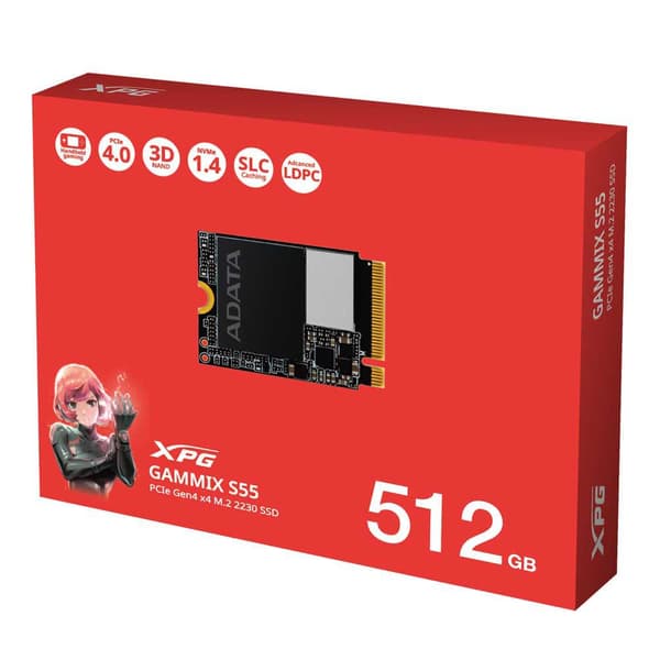 A-data Hukommelse Ram Xpg Ssd Gammix S55 512gb Gen4x4 M.2 2230